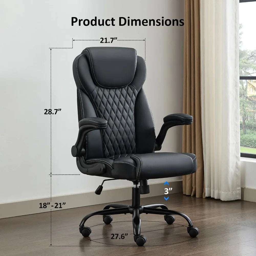 Huanzhuang Leather Ergonomic Office Chair Desk Chair