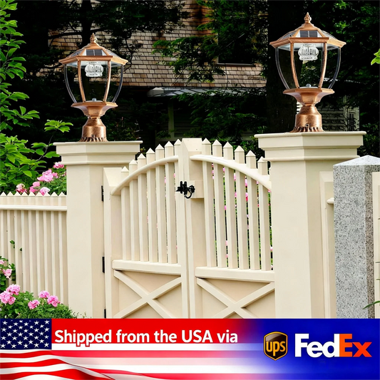 ARLGSITE Solar LED Post Light Outdoor Garden Lamp 2 Pack