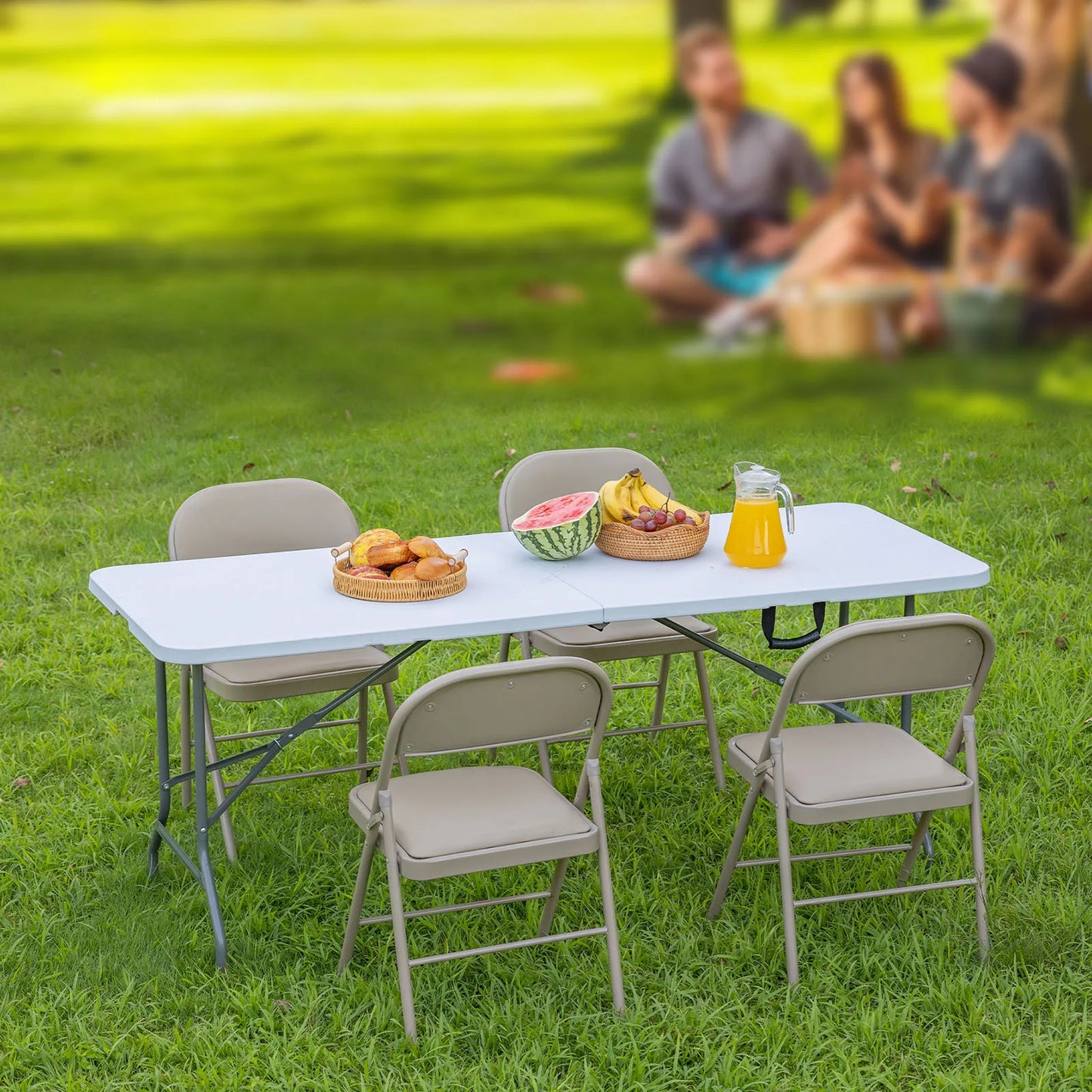 JHK Heavy Duty Portable Folding Table For Outdoor Indoor Use