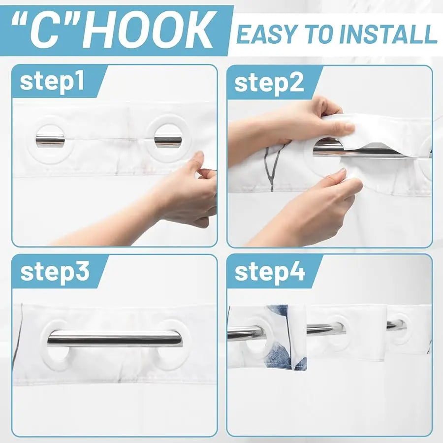 Guangdong No Hook Shower Curtain With Snap-In Liner Watercolor Floral