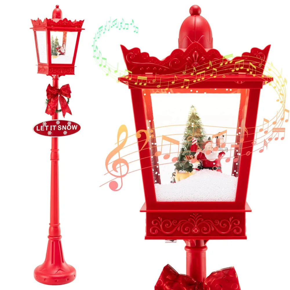 Color Musical Christmas Streetlight With Warm White LED Lights