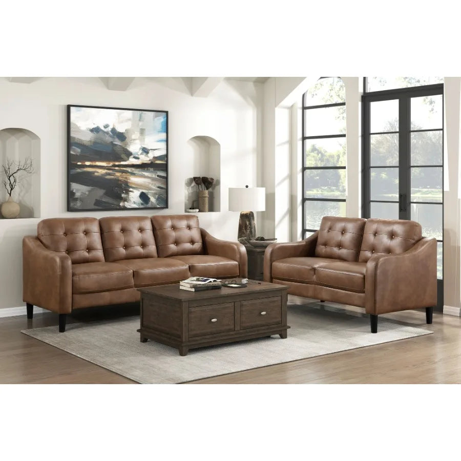 Hign-Concerned Microfiber Sofa Set Upholstered Loveseat