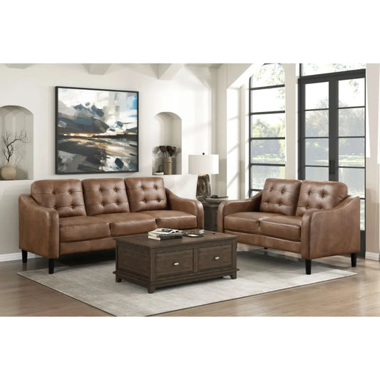 Hign-Concerned Microfiber Sofa Set Upholstered Loveseat