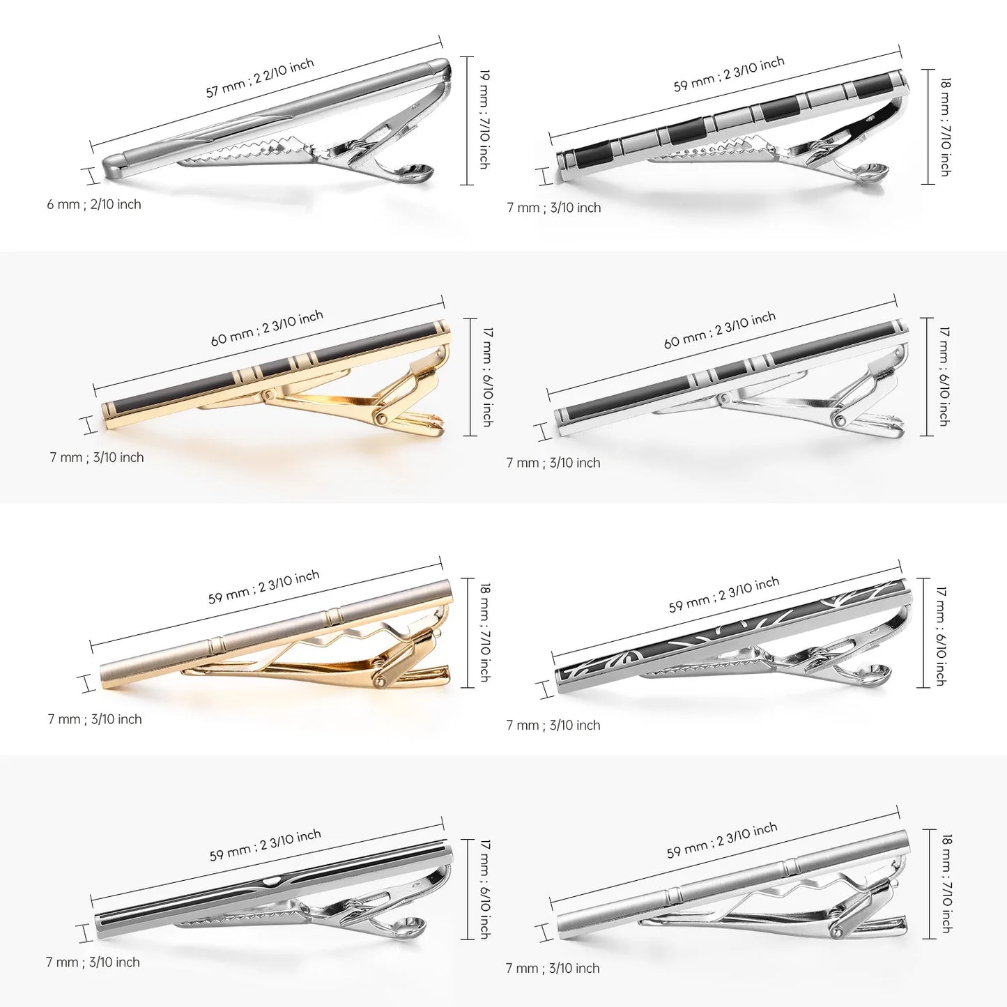Tie Clips Set With Gift Box For Wedding Gifts Cufflinks