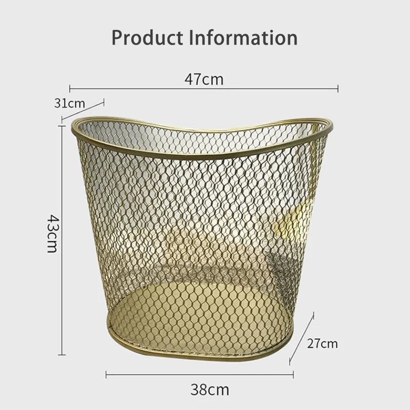 Metal Laundry Hamper With Mesh Basket For Dirty Clothes