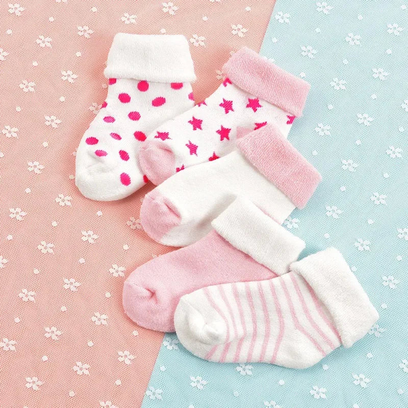 Sonkpuel Warm Cartoon Baby Socks 5 Pairs For Infants Toddlers