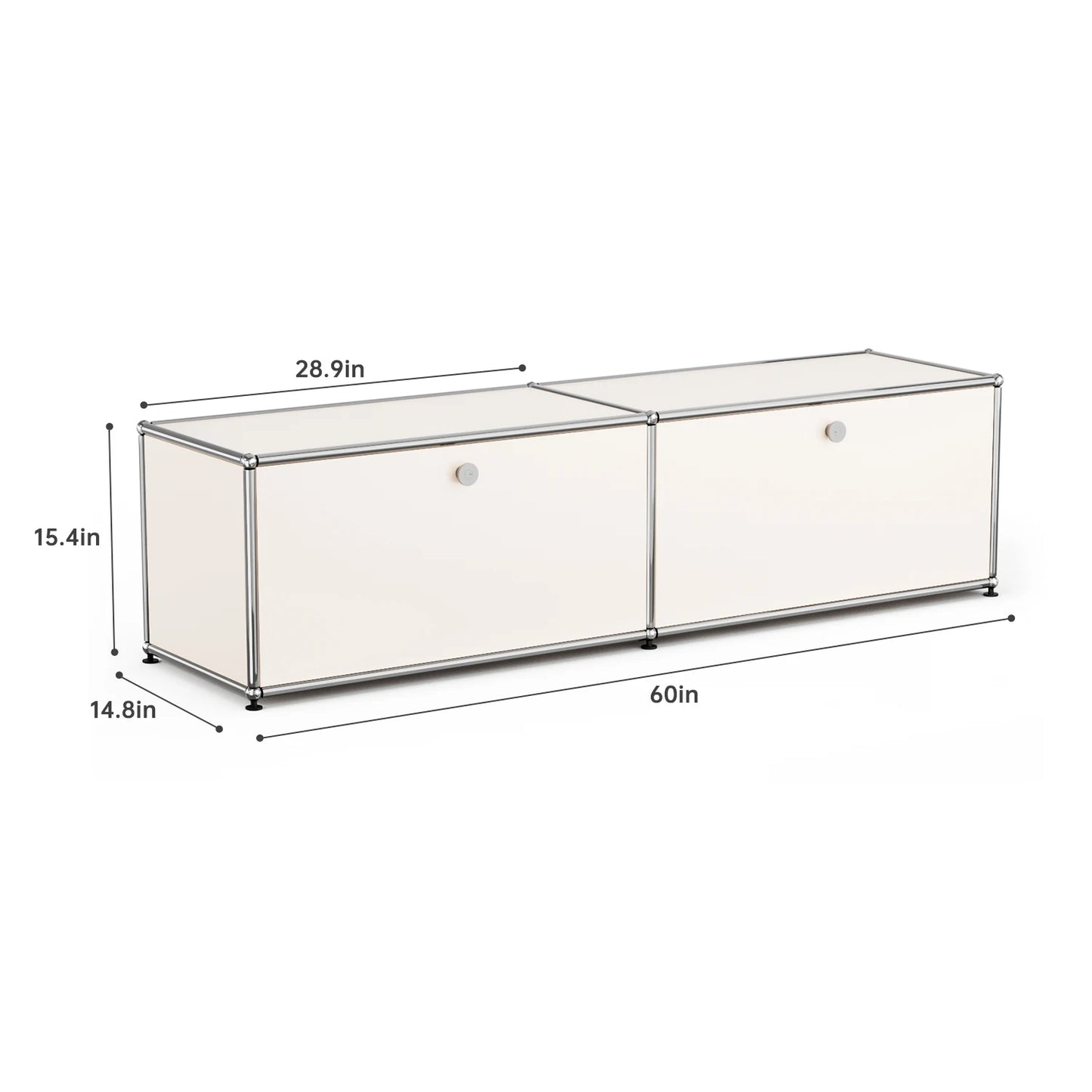 Furgle Modern Stainless Steel TV Stand Cabinet With Storage Drawer