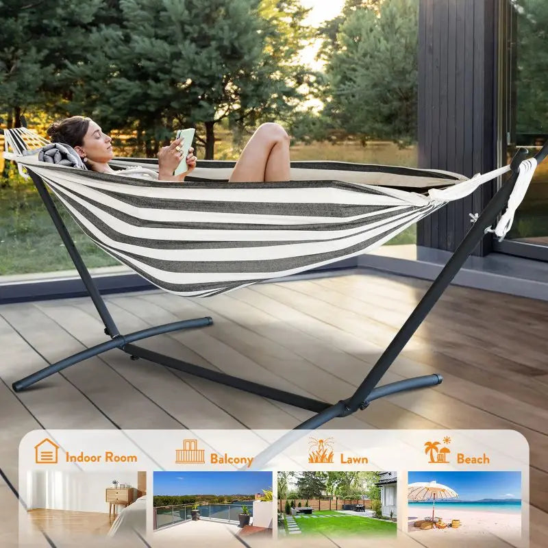 Gyroor Hammock With Adjustable Stand And Storage Bag