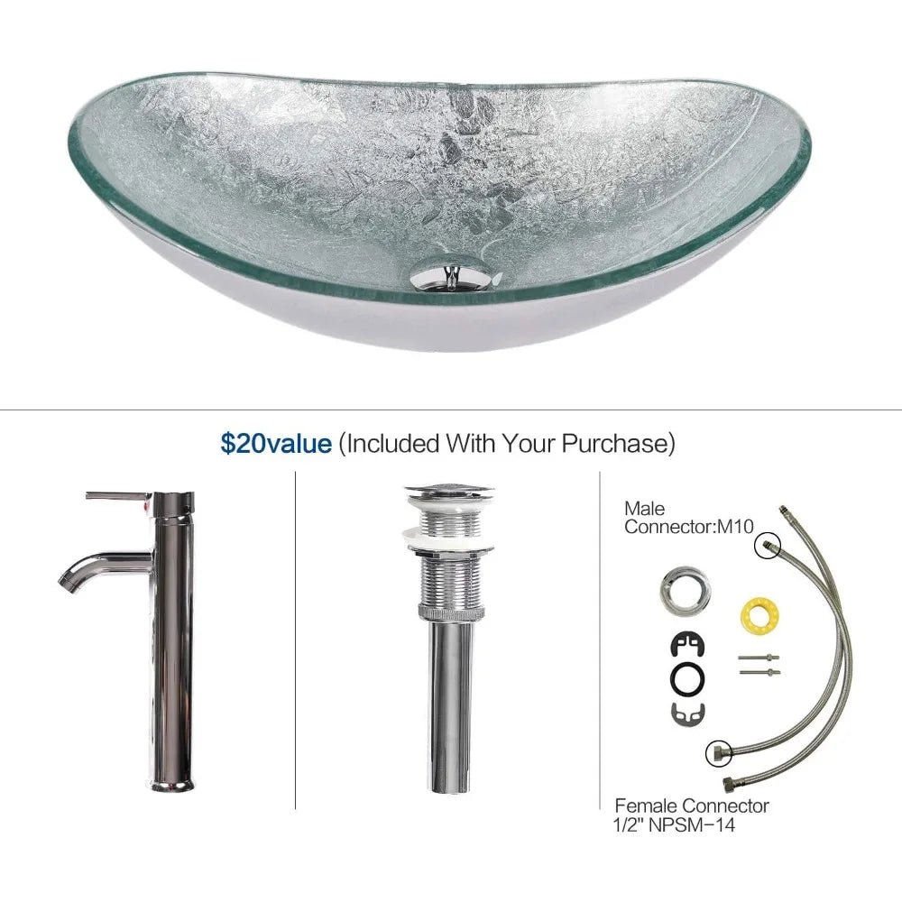 Wall Mounted Bathroom Vanity Cabinet With Two Drawers Glass Sink