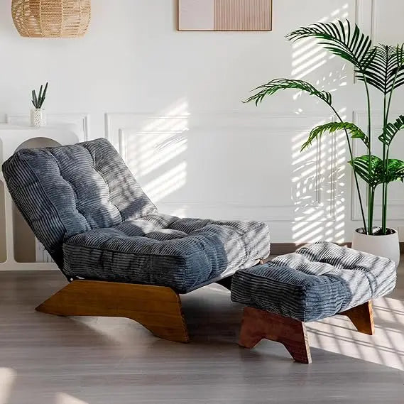 Accent Chair With Ottoman Modern Tufted Lounge Chair Set For Living Room And Den