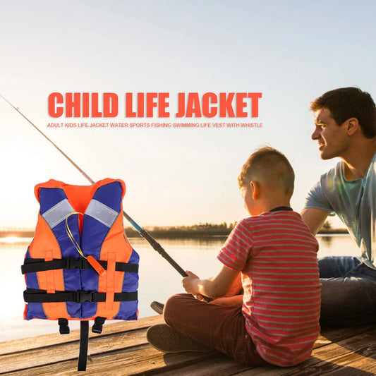 Kids Life Vest With Whistle For Water Sports And Boating