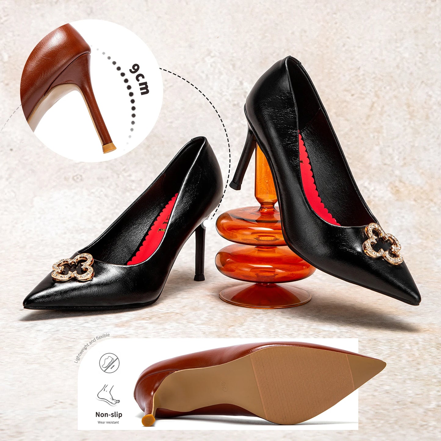 CHCH Pointed Toe Pumps Womens Heels for Work and Parties