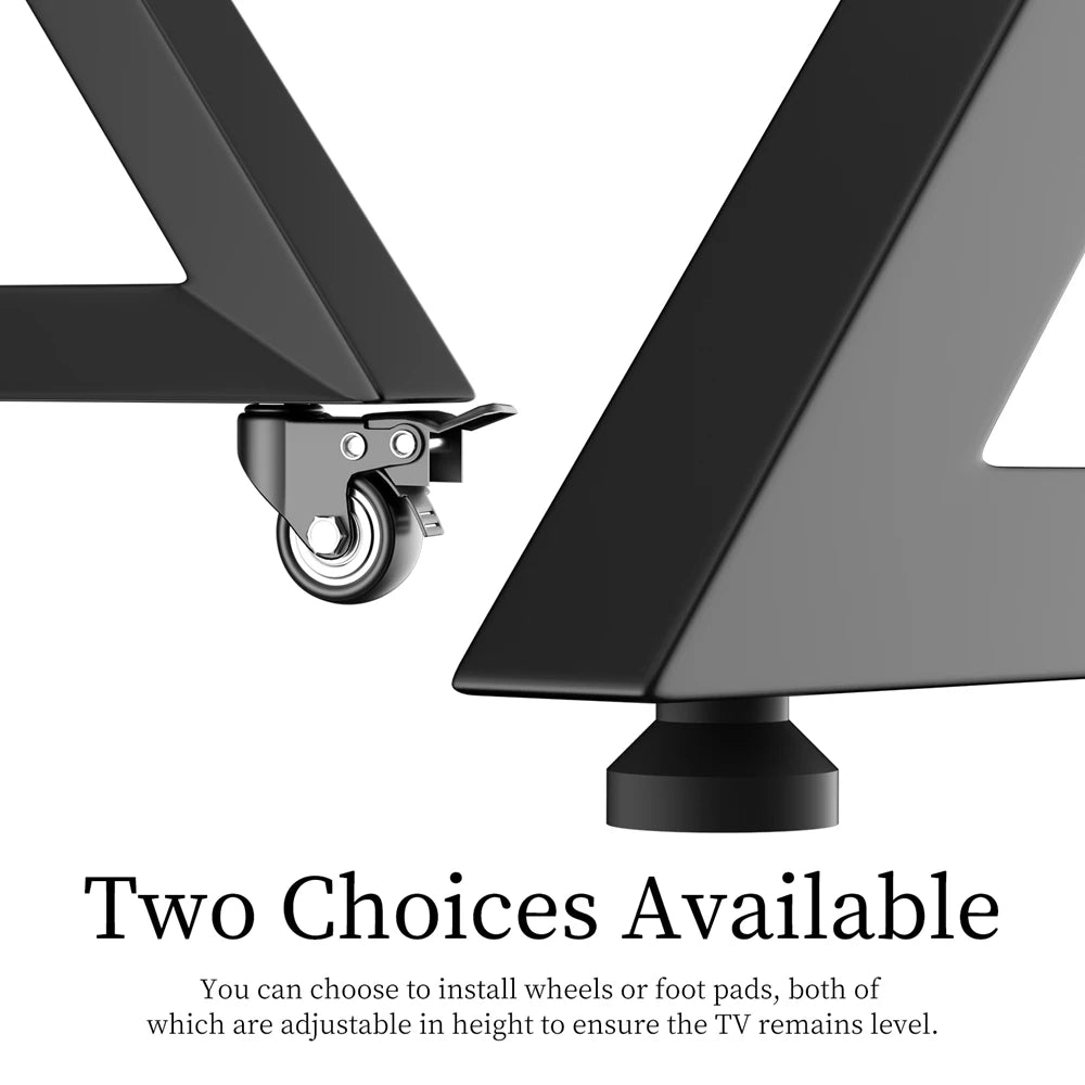 Unho Mobile TV Floor Stand With Wheels Adjustable Height