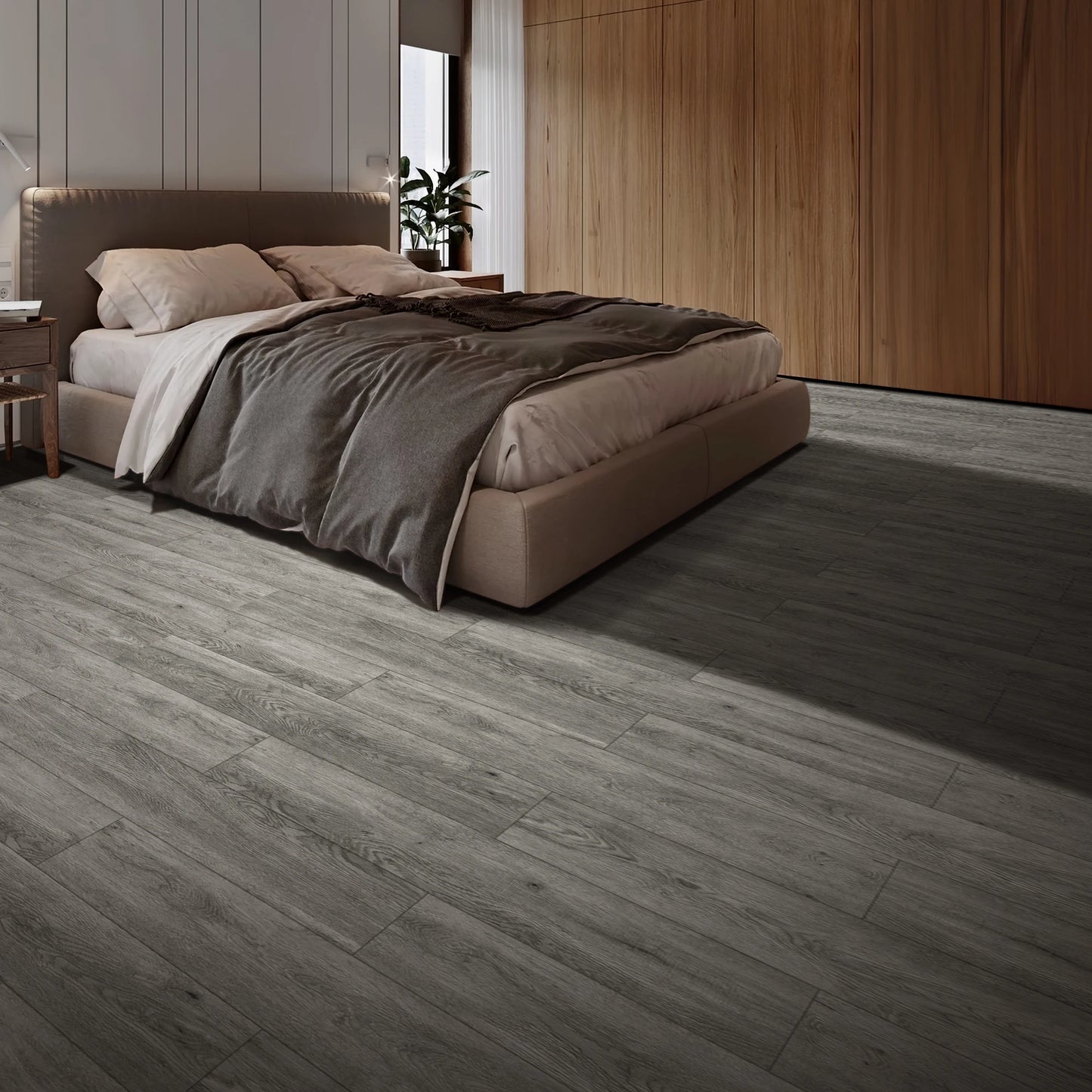 Interlocking Luxury Vinyl Plank Flooring Wood Look for Bedroom