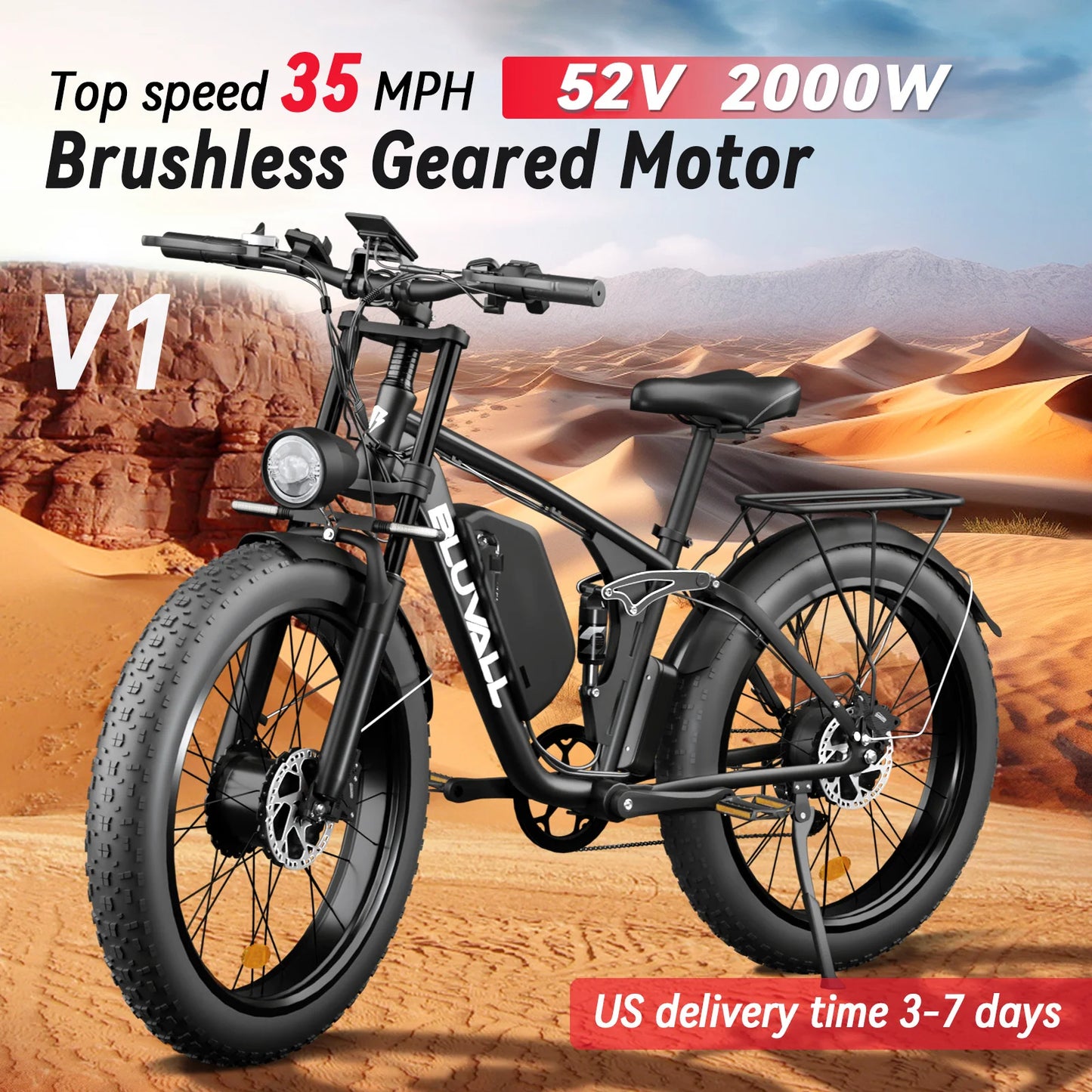ZEEGR Moobelo V1 52V 2000W Dual Motor Fat Tire EBike