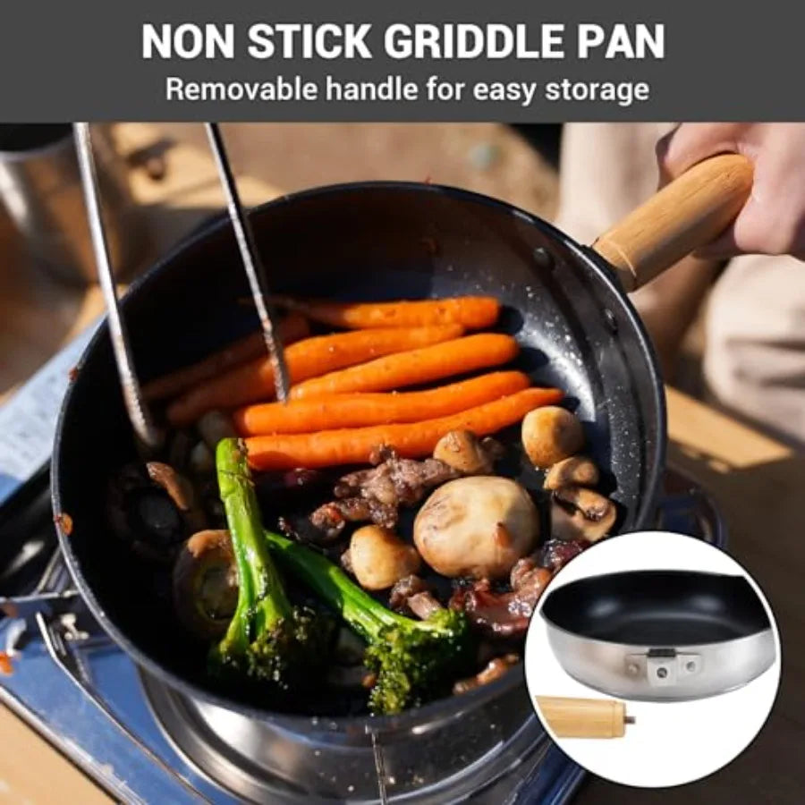 304 Stainless Steel Camping Cookware Set With Travel Tote