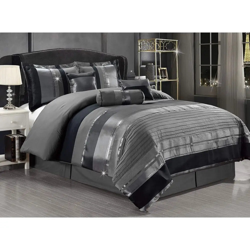 7 Piece Chenille And Woven Bedding Set Bed In A Bag