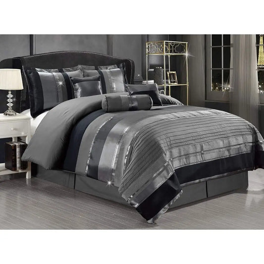 7 Piece Chenille And Woven Bedding Set Bed In A Bag