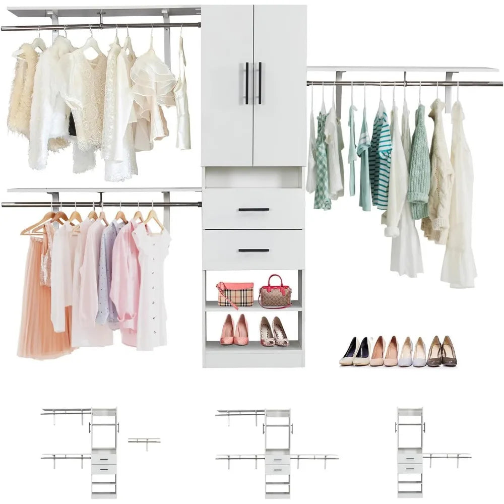 ZHIYONG Premium Modular FreeStanding Closet Organizer Storage System With Drawers
