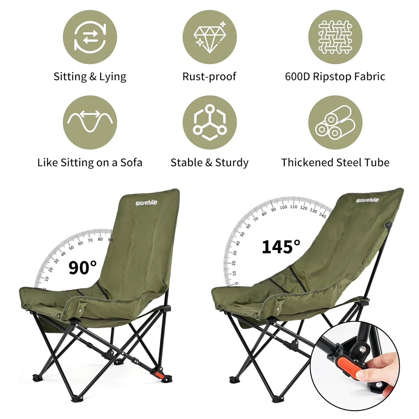 Naturehike Moon Chair High Back Folding Lounge Seat