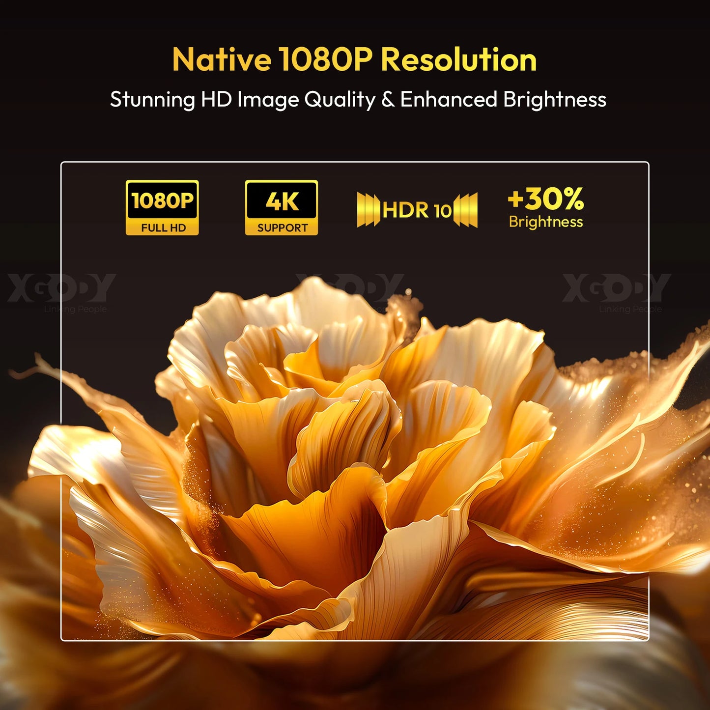 XGODY A6 Pro 4K Native 1080P Smart Projector Autofocus