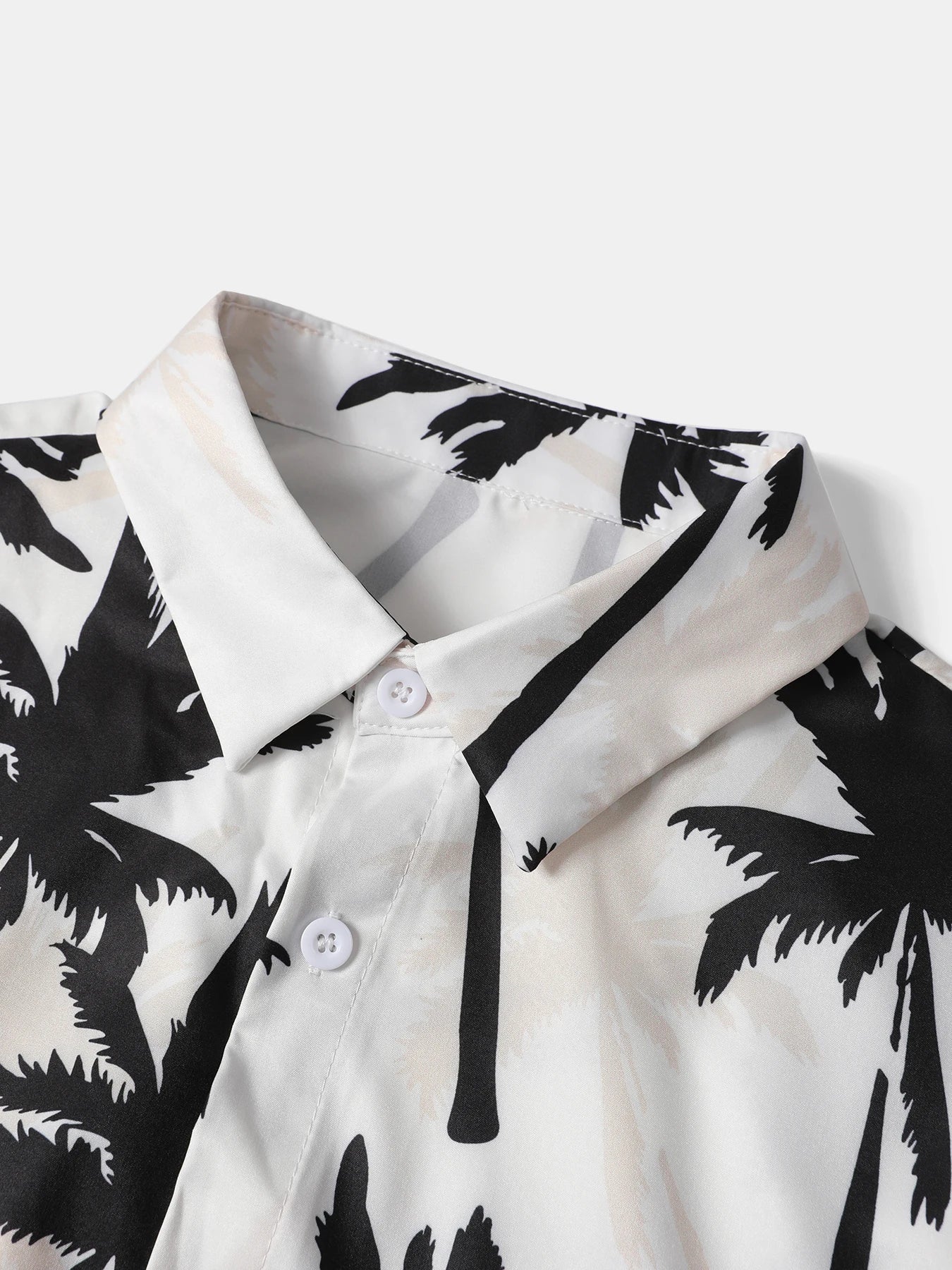 Men's Two-Piece Short Sleeve Button-Down Shirt And Drawstring Pants Set