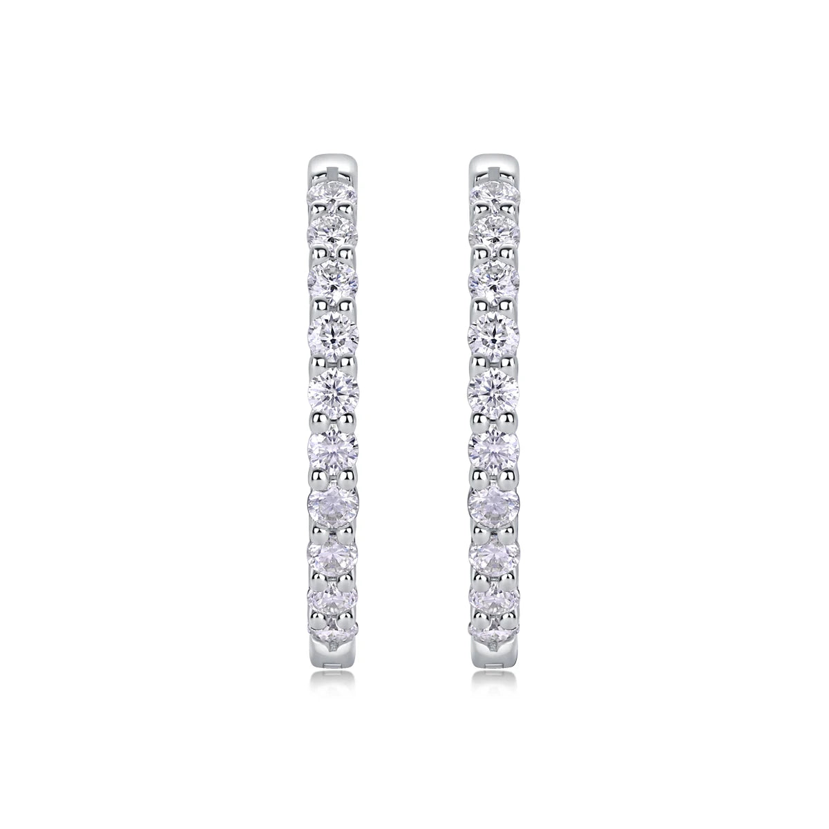 JIUZUAN Moissanite Hoop Earrings 925 Sterling Silver Gold Plated