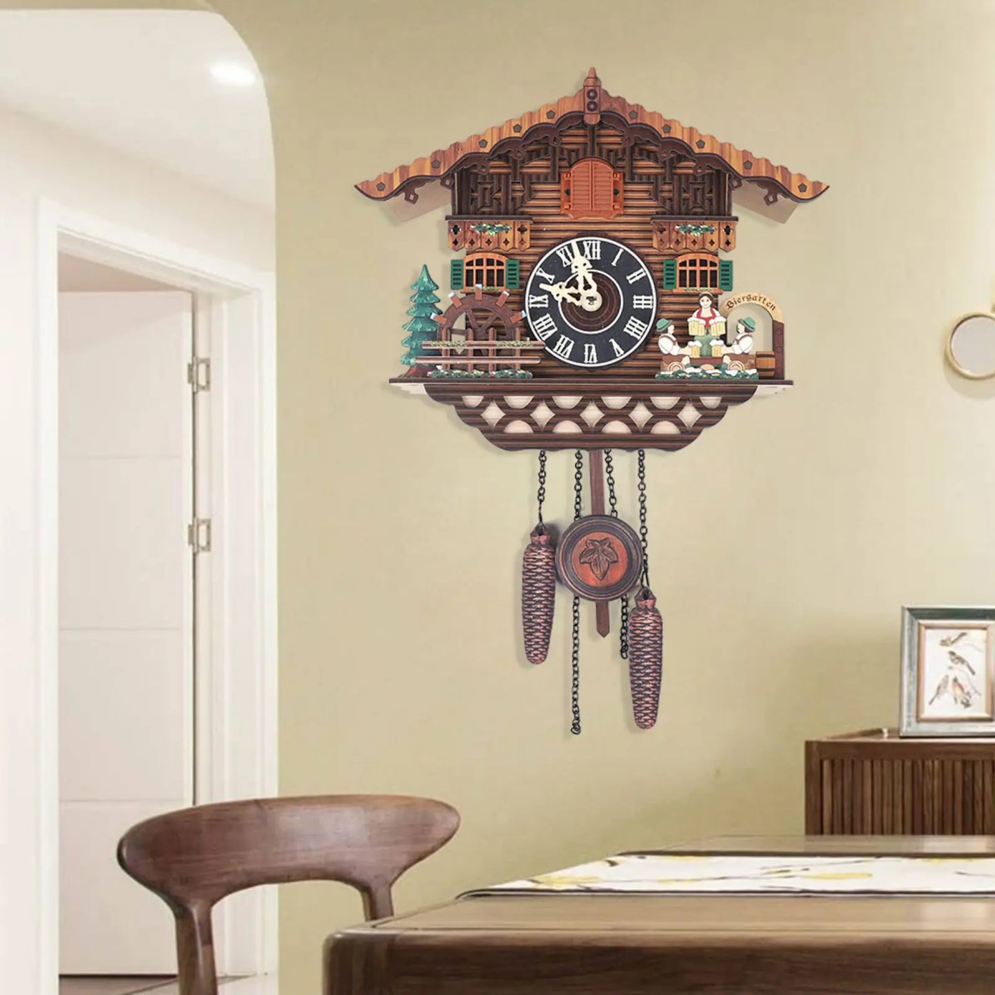 Creative Bird Cuckoo Wall Clock With Swing And Auto Wings