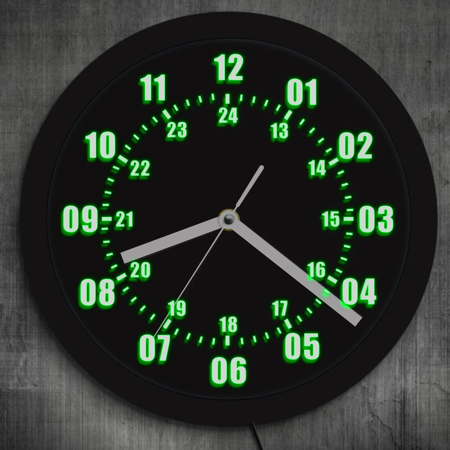 LED Indoor Outdoor Wall Clock With Remote Control 12/24 Hour Display
