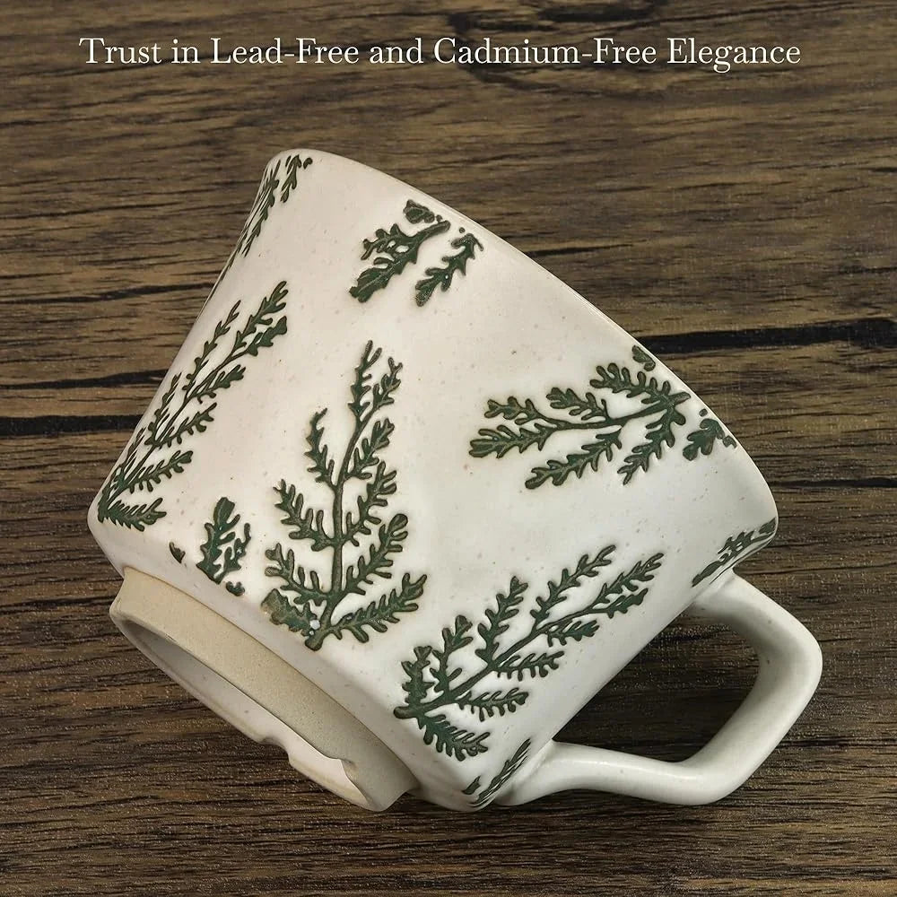 XMSJ Unique Ceramic Mugs Set 4 Nature Inspired Teacups