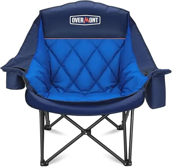 Heavy-Duty Padded Folding Camping Chair Cup Holder Side Pocket