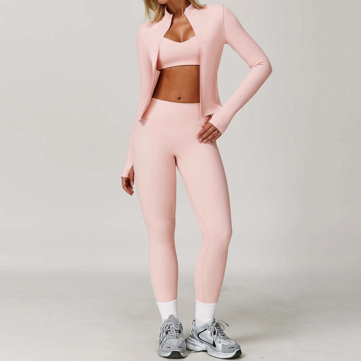 NONECN Womens Yoga Set 2 Piece Sportswear With High Waist Leggings