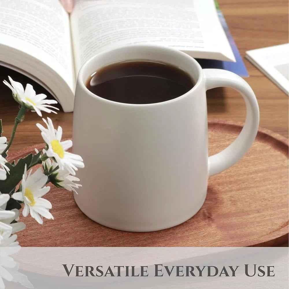 XMSJ Classic Ceramic Coffee Mugs Set Of 4 With Lids