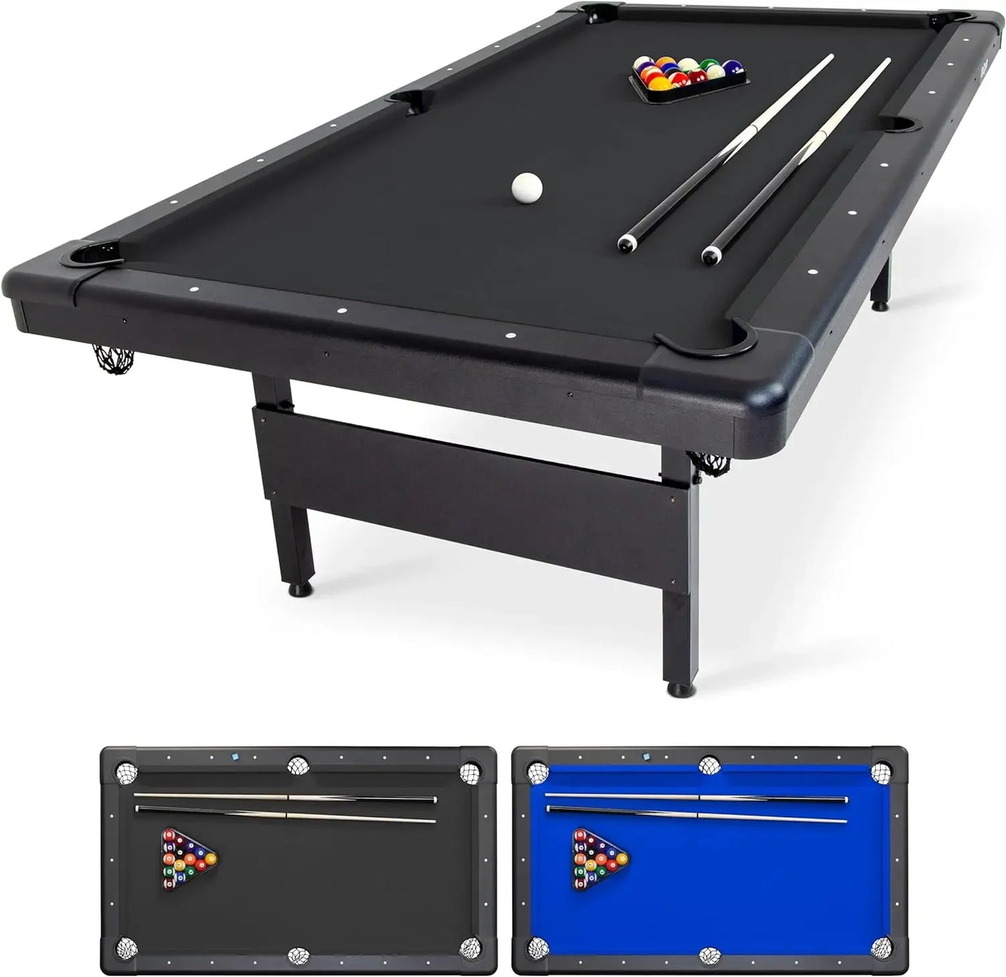 Portable Billiards Table With Full Ball Set And Cues