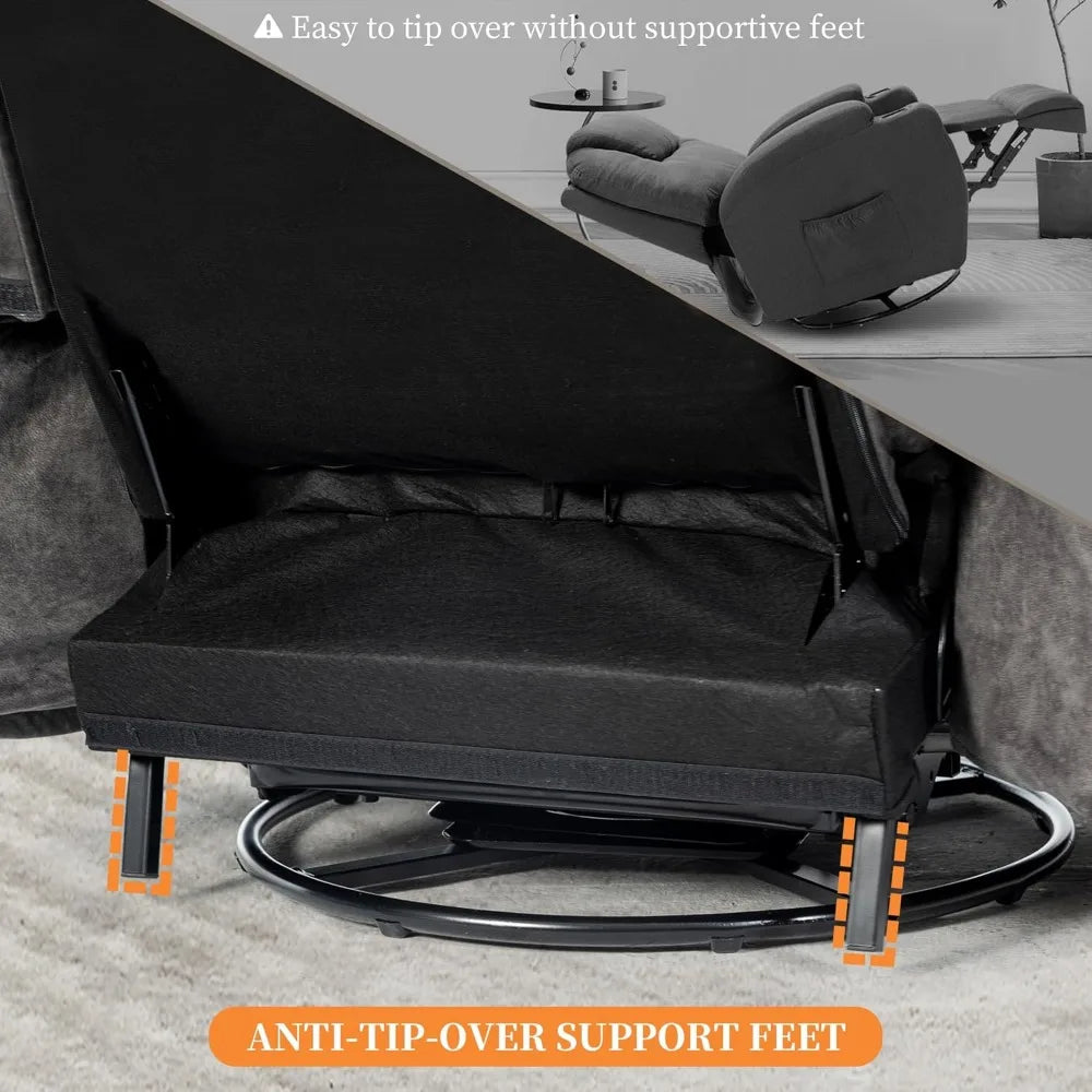 Recliner Chair Rocker Ergonomic 360 Degree Swivel for Living Room