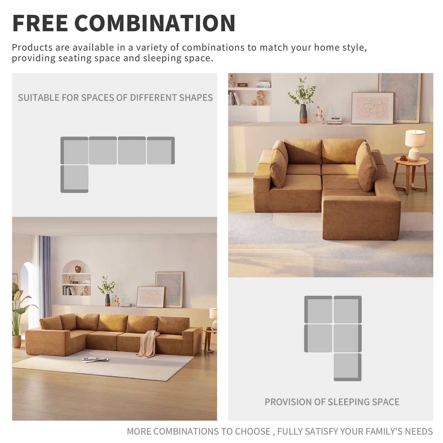 Wavesloop Modular Sectional Sofa No Assembly Required