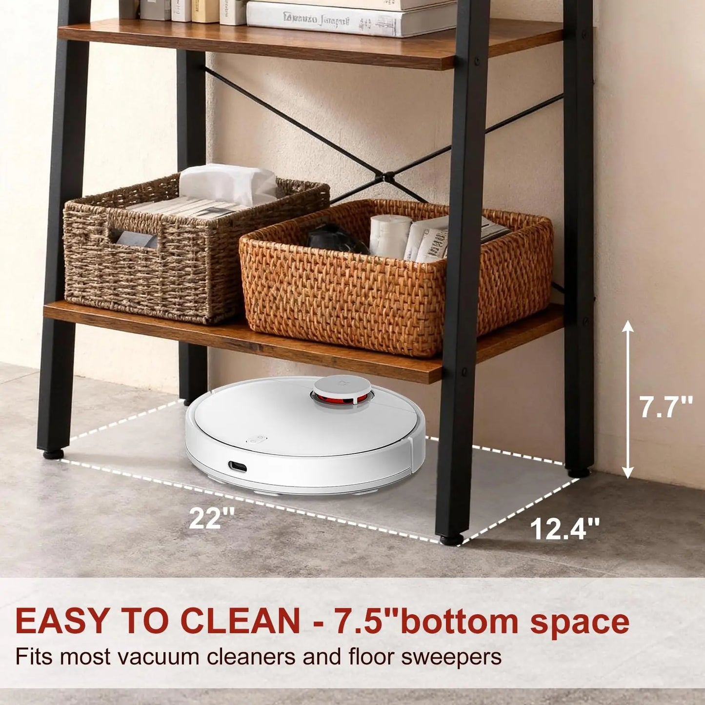 JHK 4-Tier Wooden Display Bookshelf Standing Shelf For Living Room