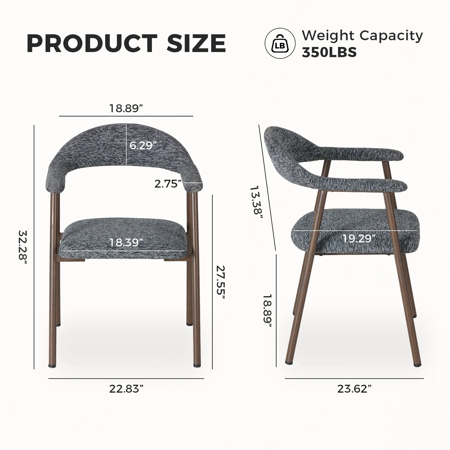 MCQ Ergonomic Office Chair Set With Curved Fabric Backrest