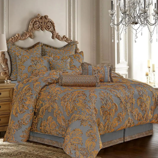 Nine Piece Bedding Set With Euro Shams
