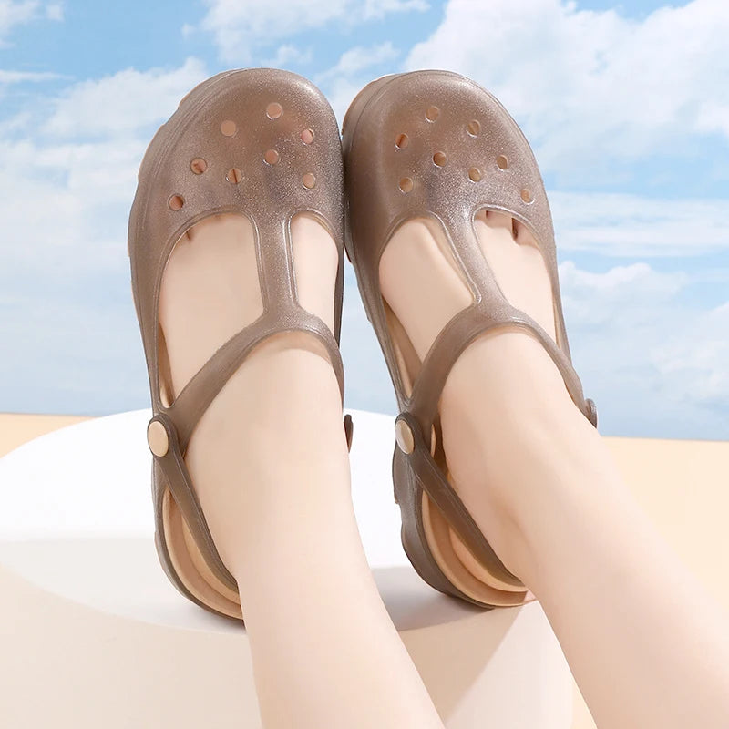 Women's Jelly Sandals Casual Flat EVA Insole For Women