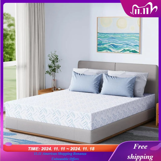 HUANZHUANG Cooling Gel Memory Foam Mattress Bed in a Box