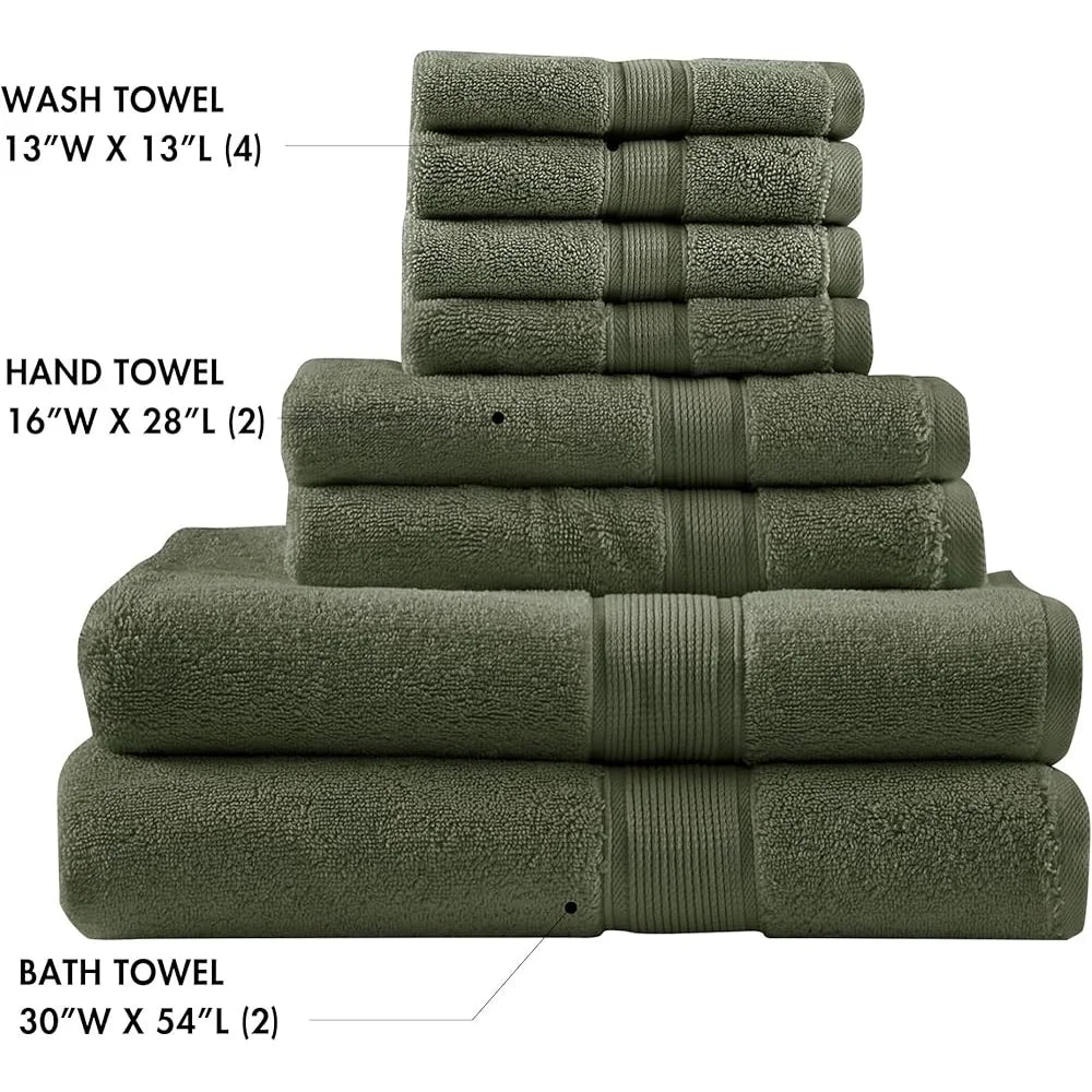 DUTRIEUX 800GSM Cotton Bath Towel Set 8 Pieces Spa Quality