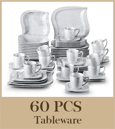 MALACASA Porcelain Dinner Set Tableware Service For Home Use