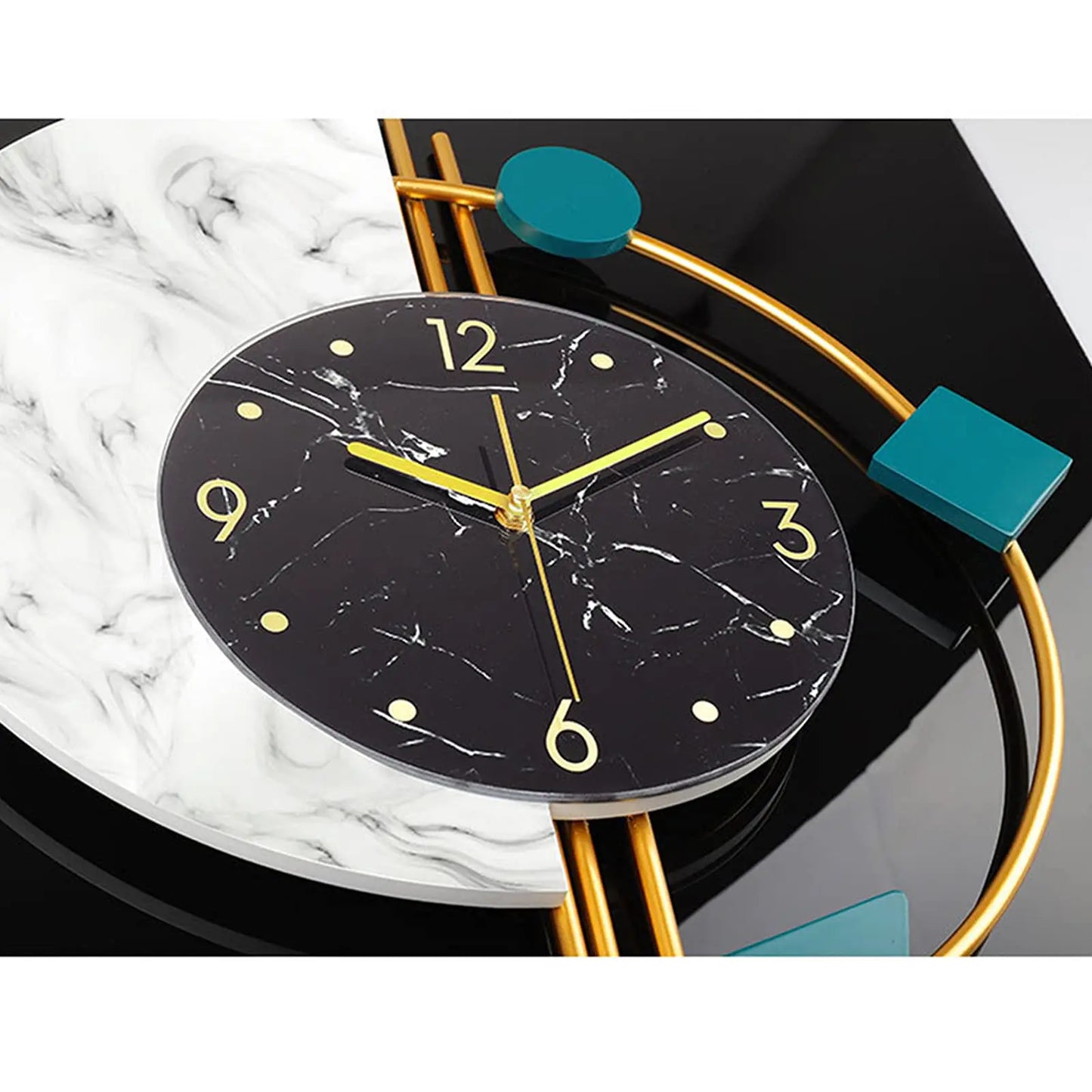 Marble Wall Clock Nordic Style Silent Battery Operated Living Room