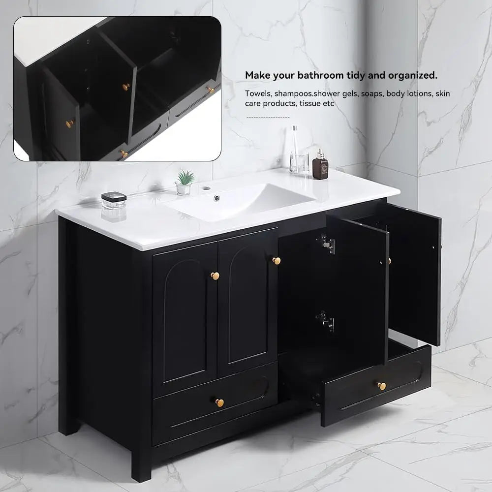 Modern Single Bathroom Vanity With Sink And Storage Cabinet