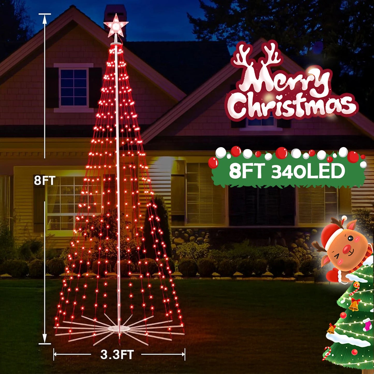 Hello Fairy RGB LED Christmas Tree 295LED Prelit With Remote