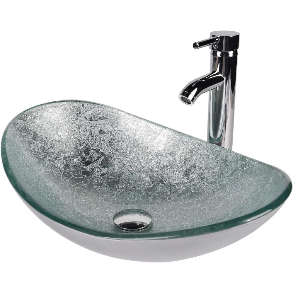 Wall Mounted Bathroom Vanity Cabinet With Two Drawers Glass Sink