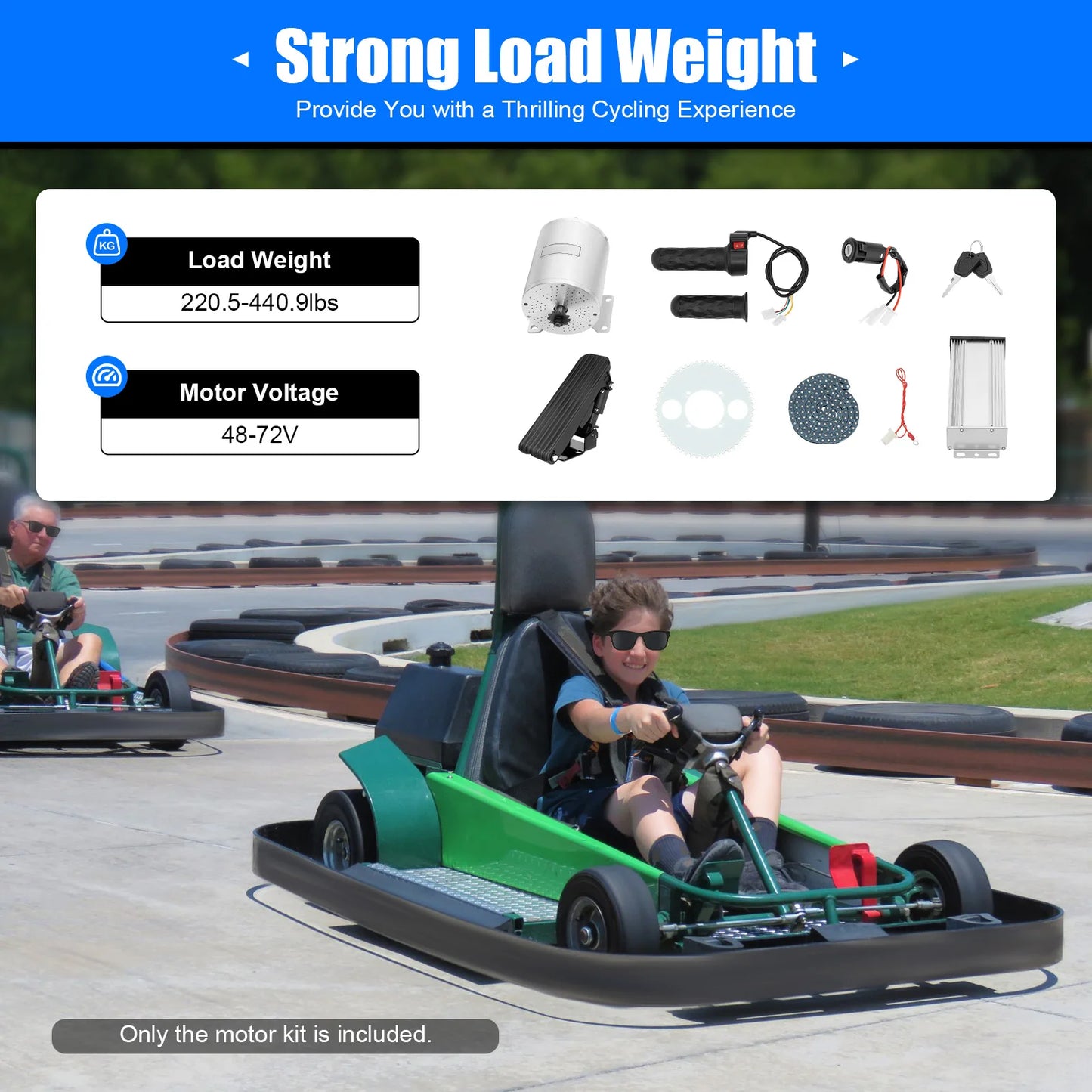 Hign-concerned 48-72V 3KW Brushless Motor Kit For Electric Scooters And Karts