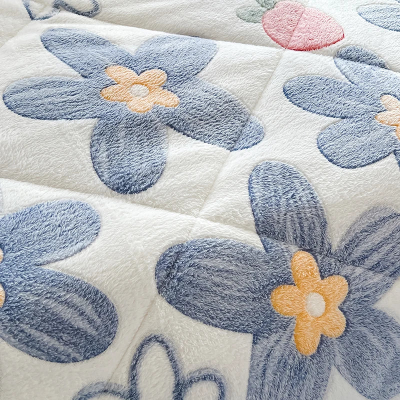 Jiangsu All-Season Thickened Lamb Wool Sherpa Quilt Set Bedding