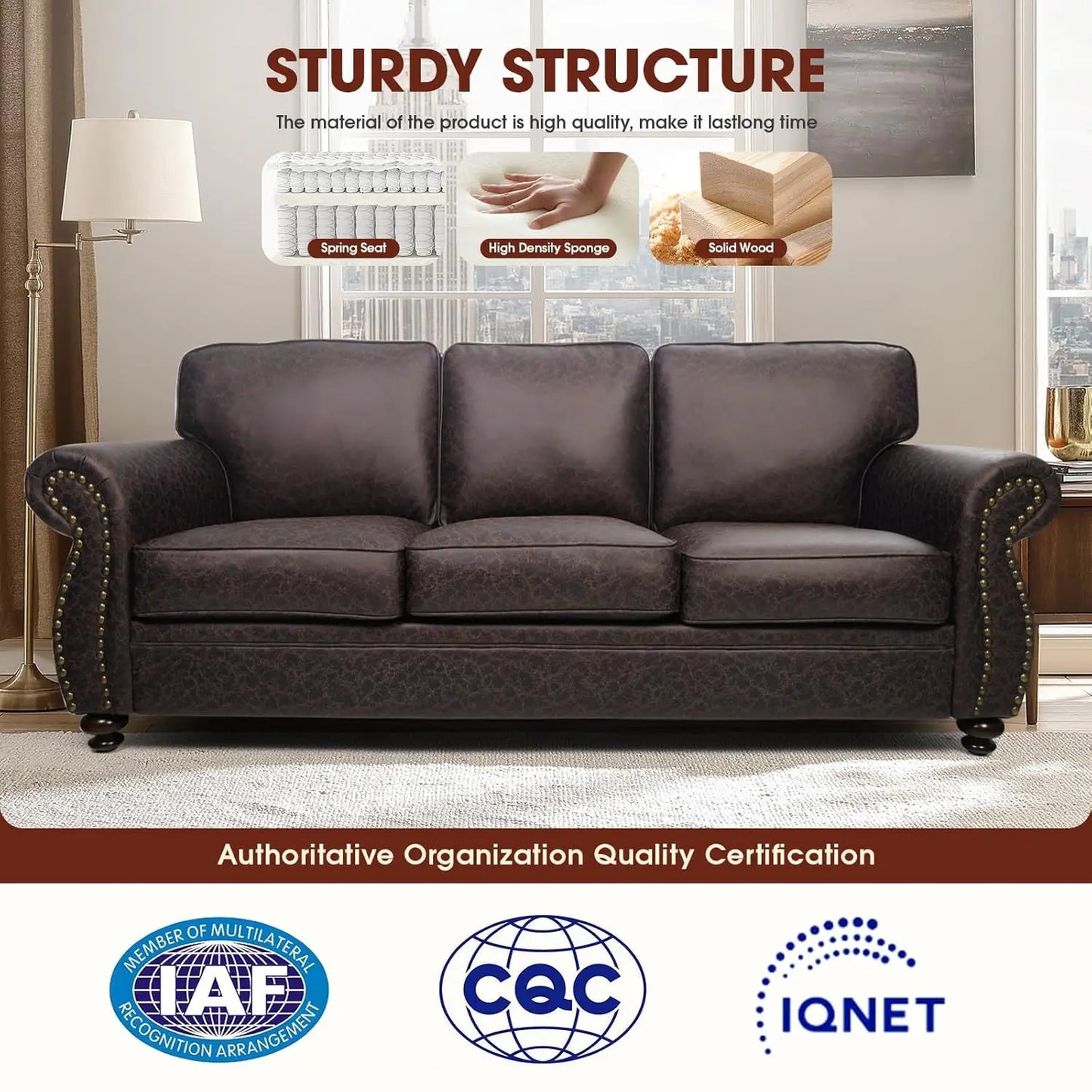 Mid-Century Vintage Sofa With Removable Cover And Cushions